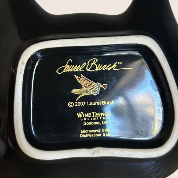 😻 VTG LAUREL BURCH WINE THINGS CAT FACE TRINKET DISH PINK BLUE 2007 - Picture 7 of 7